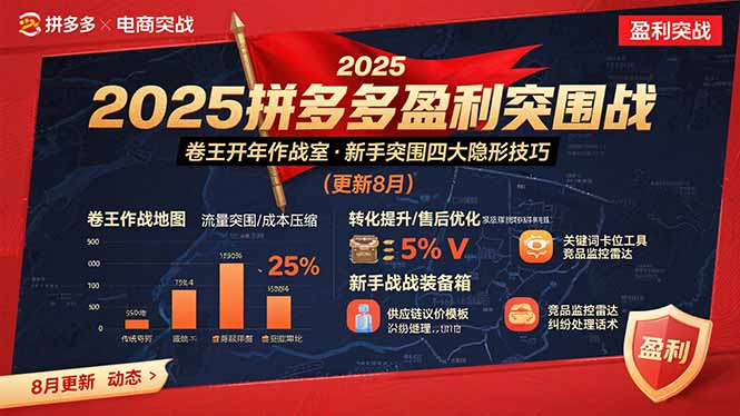 2025拼多多盈利突围战：卷王开年作战室，新手突围四大隐形技巧(更新8月-钱途社