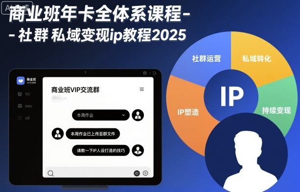 商业班年卡全体系课程-社群私域变现ip教程2025-钱途社