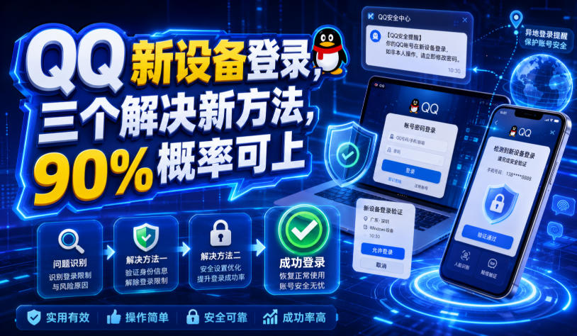 QQ新设备登录，三个解决新方法，90%概率可上-钱途社