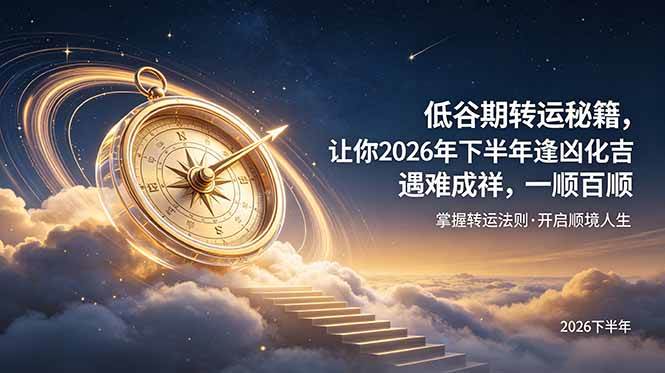 （19024期）付费文章：低谷期转运秘籍，让你2026年下半年逢凶化吉，遇难成祥，一顺百顺。-钱途社
