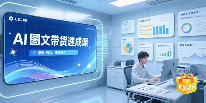 （15416期）AI图文带货速成课，养号引流秘籍，爆款选品策略，美图制作全流程-钱途社