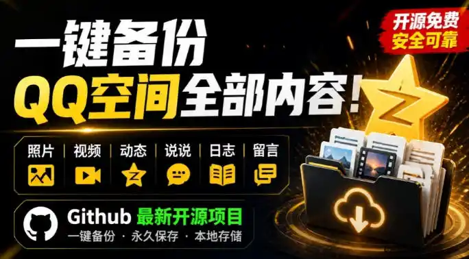 一键将你QQ空间全部内容备份下来！照片/视频/动态信息全存本地，Github最新开源项目QzoneArchive-钱途社