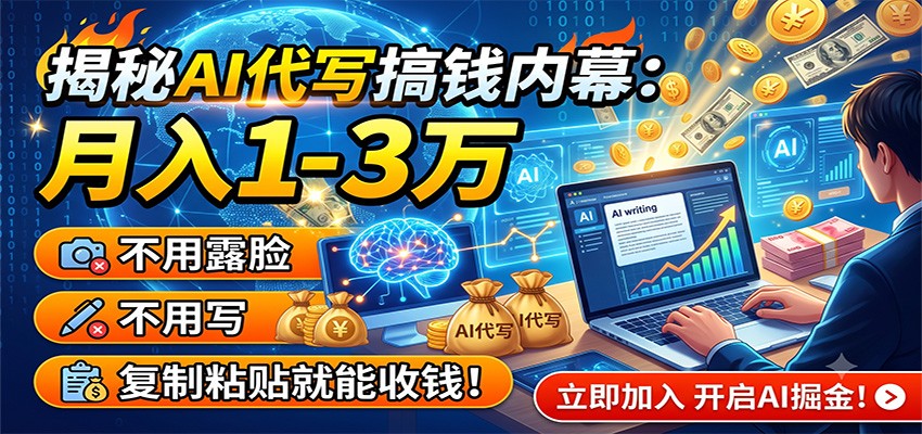 揭秘AI代写搞钱内幕：月入1-3万，不用露脸不用写，复制粘贴就能收钱！-钱途社