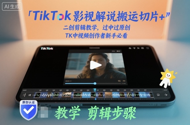 TikTok影视解说搬运切片+二创剪辑教学，过中过原创，TK中视频创作者新手必看-钱途社