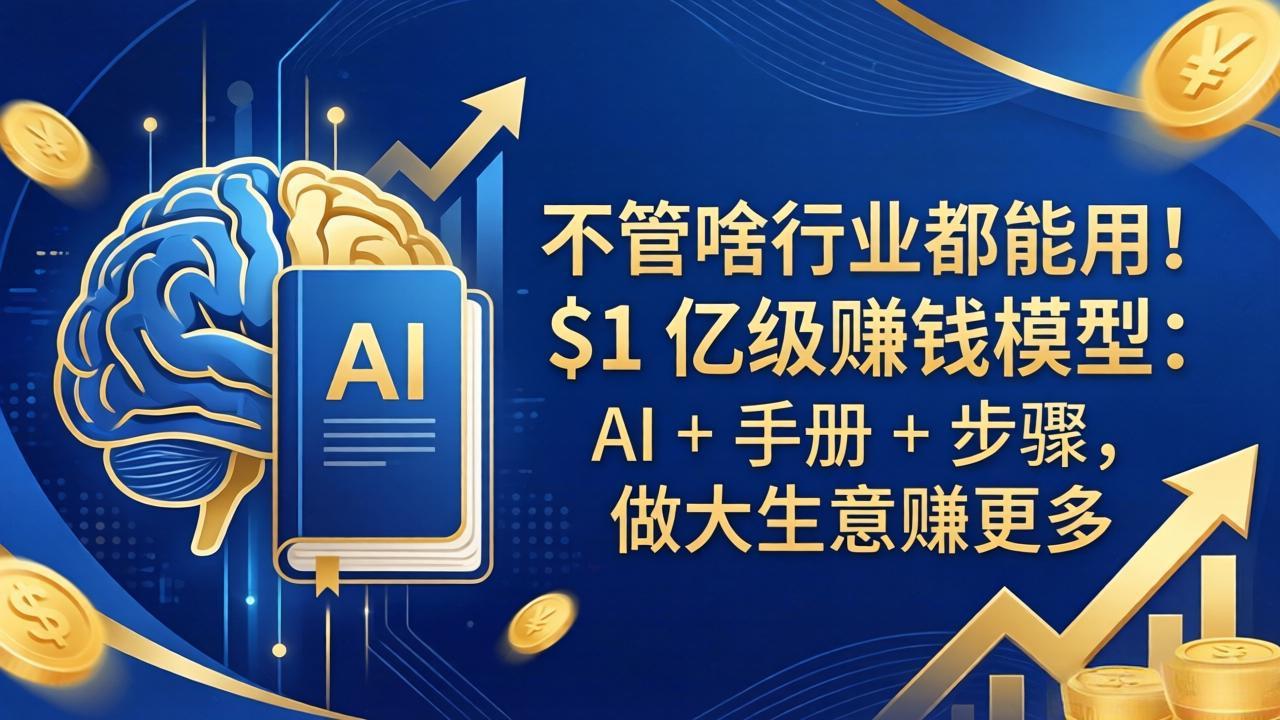 不管啥行业都能用！$1 亿级赚钱模型：AI + 手册 + 步骤，做大生意赚更多-钱途社