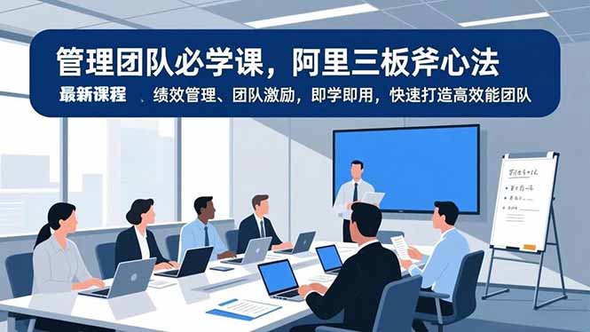 管理团队必学课，阿里三板斧心法、绩效管理、团队激励，即学即用，快速打造高效能团队-钱途社