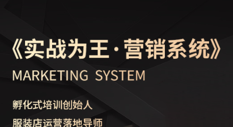 老杨·服装老板必修课《实战为王-营销系统》实现业绩被动式增长-钱途社