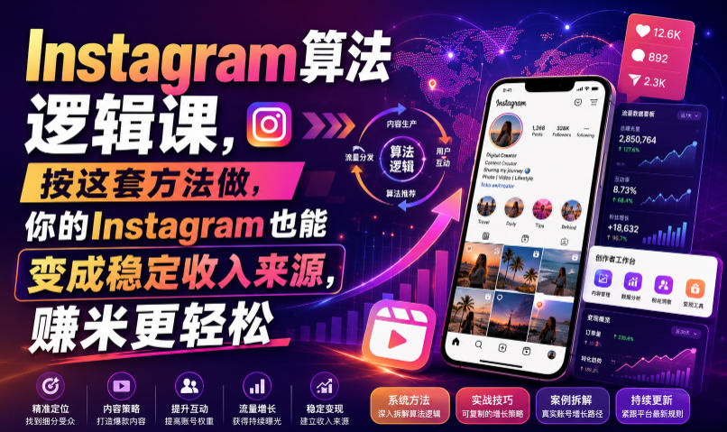 Instagram算法逻辑课，按这套方法做，你的Instagram也能变成稳定收入来源，賺米更轻松【原创双语字幕】-钱途社