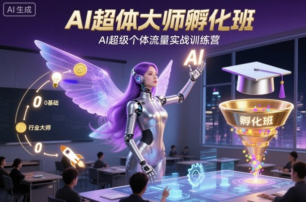 AI超体大师孵化班，AI超级个体流量实战训练营-钱途社