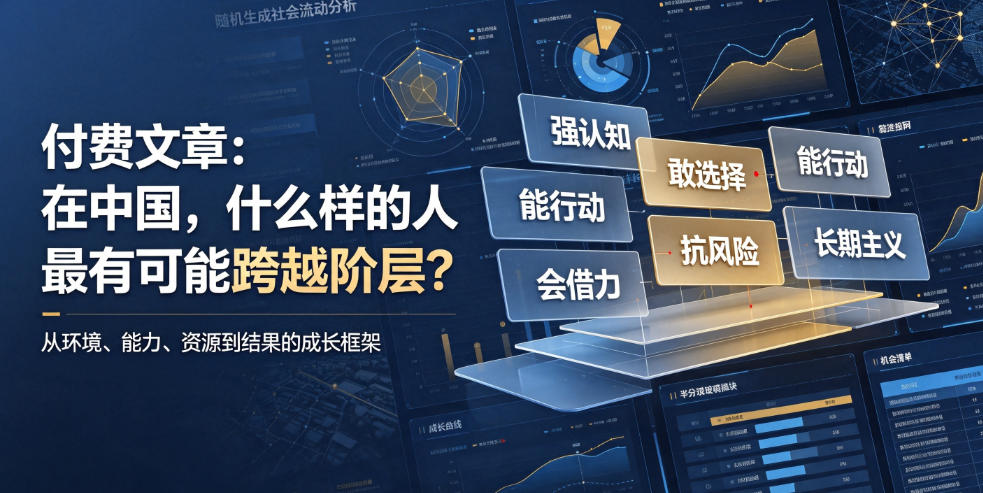 付费文章：在中国，什么样的人最有可能跨越阶层？-钱途社