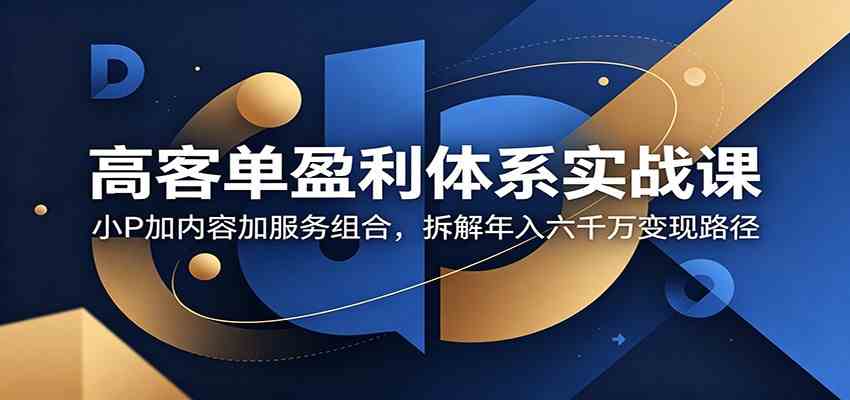 高客单盈利体系实战课：小P加内容加服务组合，拆解年入六千万变现路径-钱途社