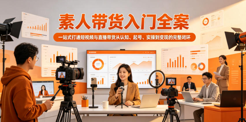 素人带货入门全案，一站式打通短视频与直播带货从认知、起号、实操到变现的完整闭环-钱途社