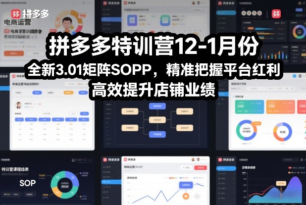 拼多多特训营12-1月份，全新3.01矩阵Sop，精准把握平台红利，高效提升店铺业绩-钱途社