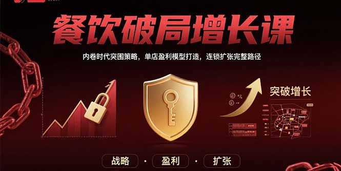 餐饮破局增长课：内卷时代突围策略，单店盈利模型打造，连锁扩张完整路径-钱途社