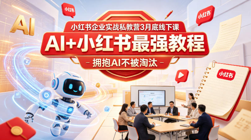小红书企业实战私教营3月底线下课，AI+小红书最强教程，拥抱AI不被淘汰-钱途社