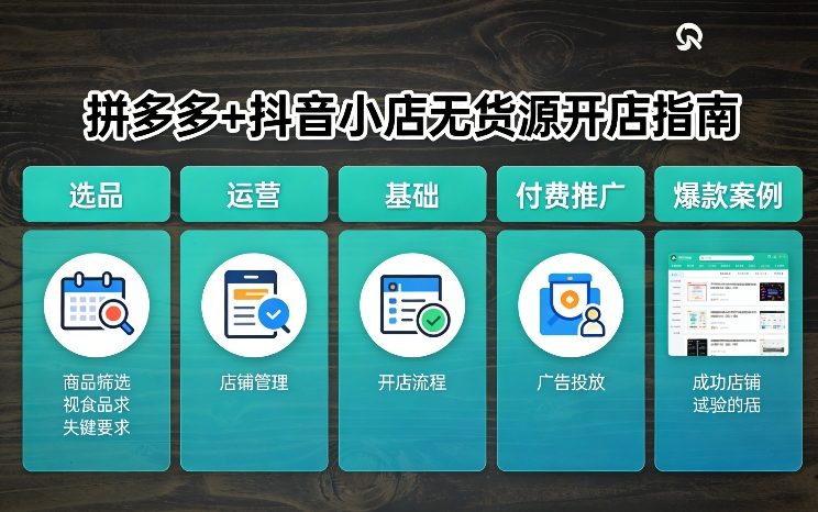 拼多多+抖音小店无货源开店，包括：选品、运营、基础、付费推广、爆款案例等(更新26年3月)-钱途社