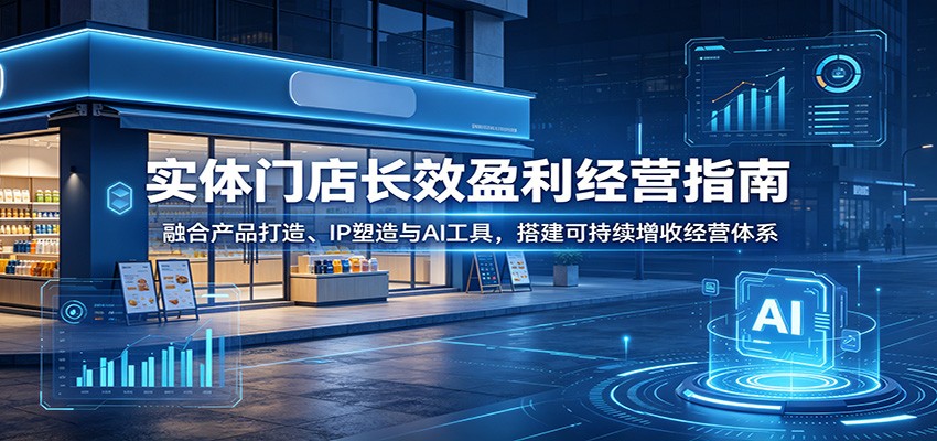 实体门店长效盈利经营指南：融合产品打造、IP塑造与AI工具，搭建可持续增收经营体系-钱途社
