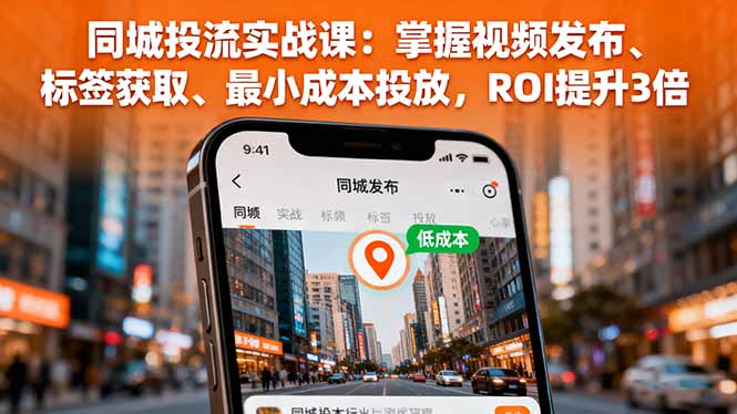 同城投流实战课：掌握视频发布、标签获取、最小成本投放，ROI提升3倍-钱途社