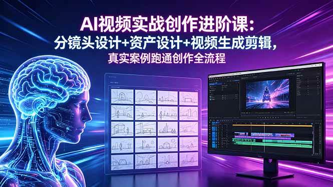 （18596期）AI视频实战创作进阶课：分镜头设计+资产设计+视频生成剪辑，真实案例跑通创作全流程-钱途社