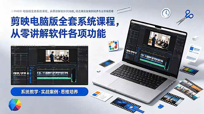 （18926期）剪映电脑版全套系统课程，从零讲解软件各项功能，结合海量实战案例培养专业剪辑思维-钱途社
