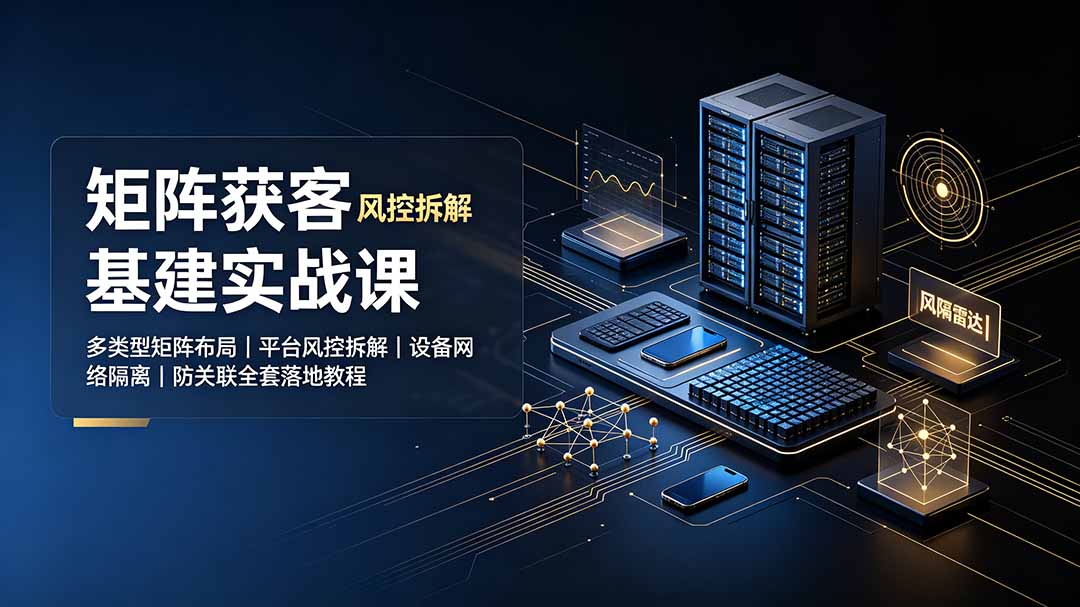 矩阵获客基建实战课：多类型矩阵布局｜平台风控拆解｜设备网络隔离｜防关联全套落地教程-钱途社
