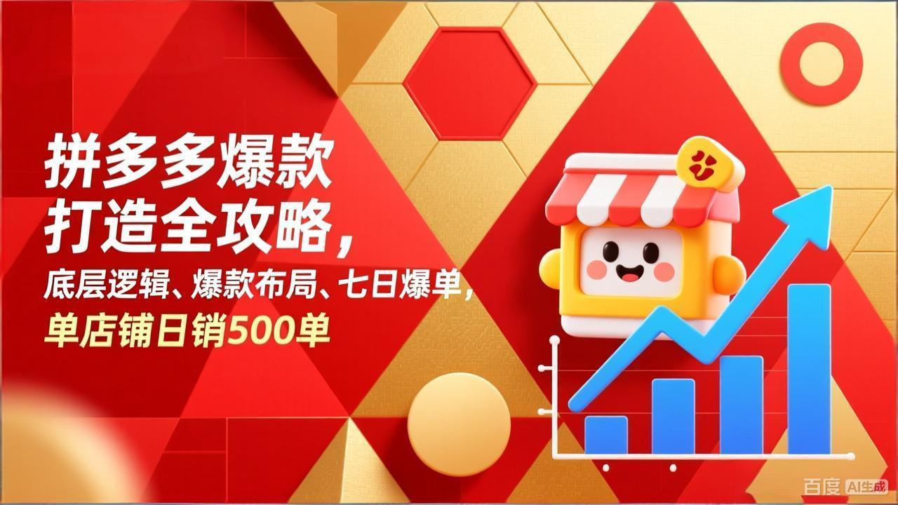 拼多多爆款打造全攻略，底层逻辑、爆款布局、七日爆单，单店铺日销500单-钱途社