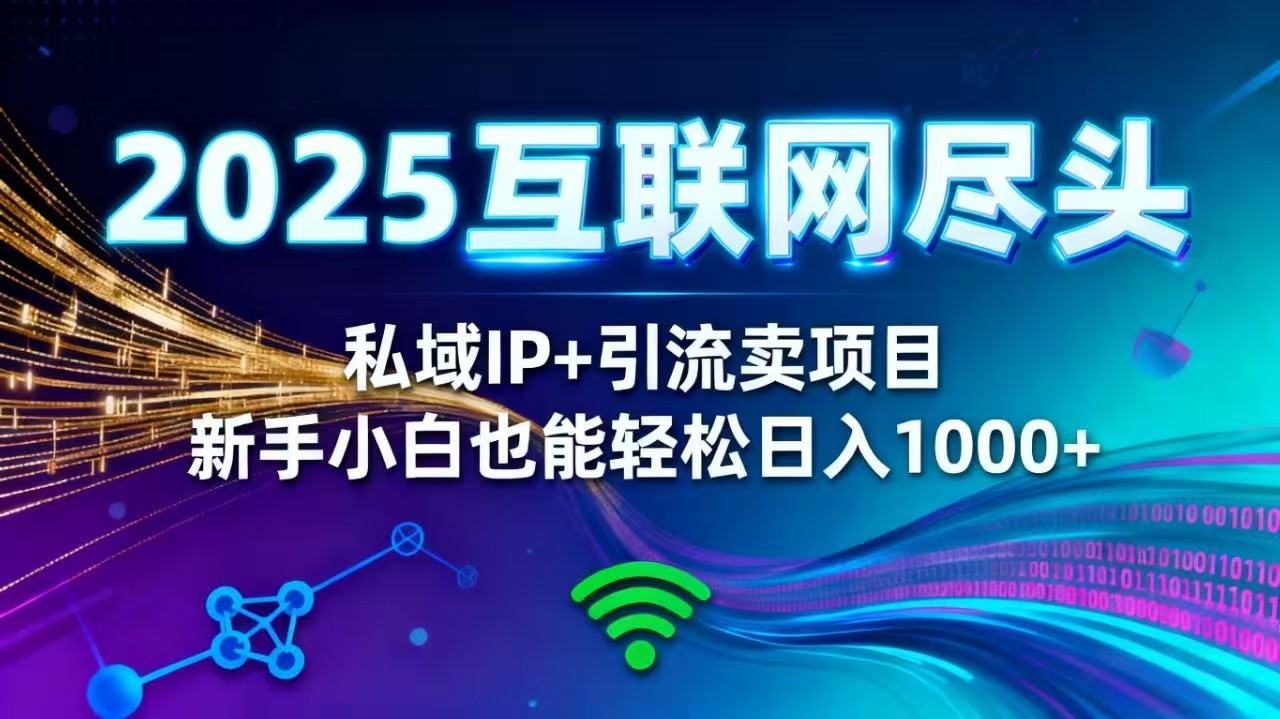 2025网创尽头王炸项目！私域 IP + 精准引流，新手小白在家躺赚日入 1000+-钱途社