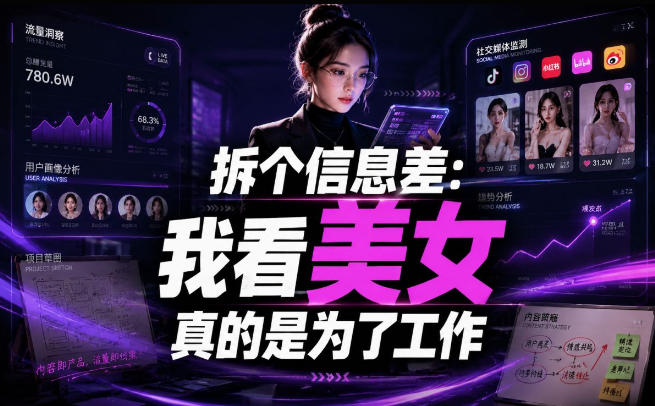 【理直气壮】我给看美女找了一个非常恰当的理由，信息差项目-钱途社