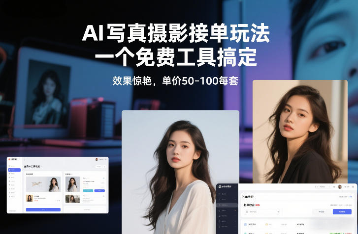 AI写真摄影接单玩法,一个免费工具搞定,效果惊艳,单价50-100每套-钱途社