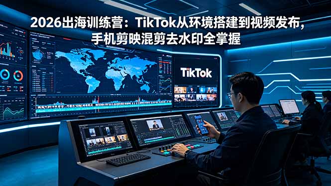 2026出海训练营：TikTok从环境搭建到视频发布，手机剪映混剪去水印全掌握-钱途社