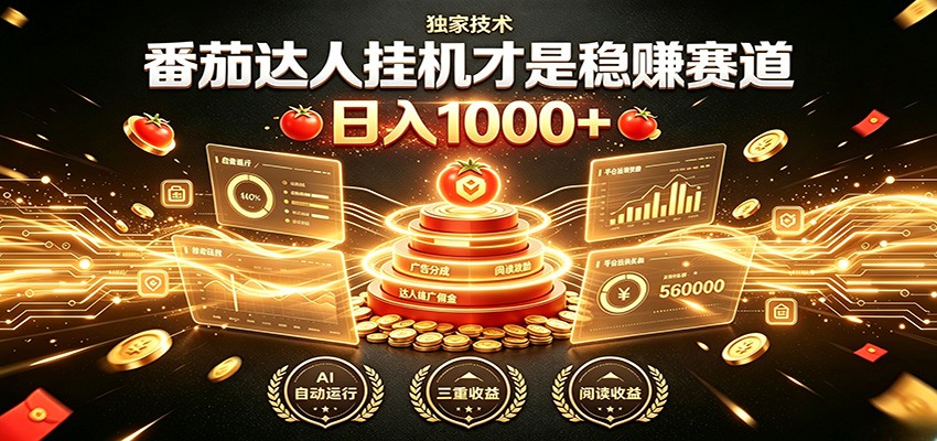 别再瞎找副业！番茄达人挂机才是稳赚赛道 日入1000+-钱途社