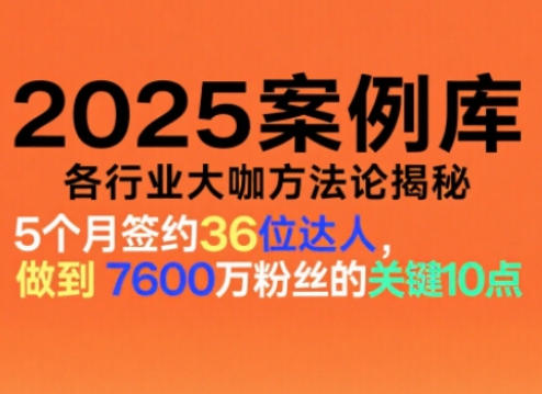 2025案例库，收录各行业大咖的方法论，各行业大咖方法论揭秘-钱途社