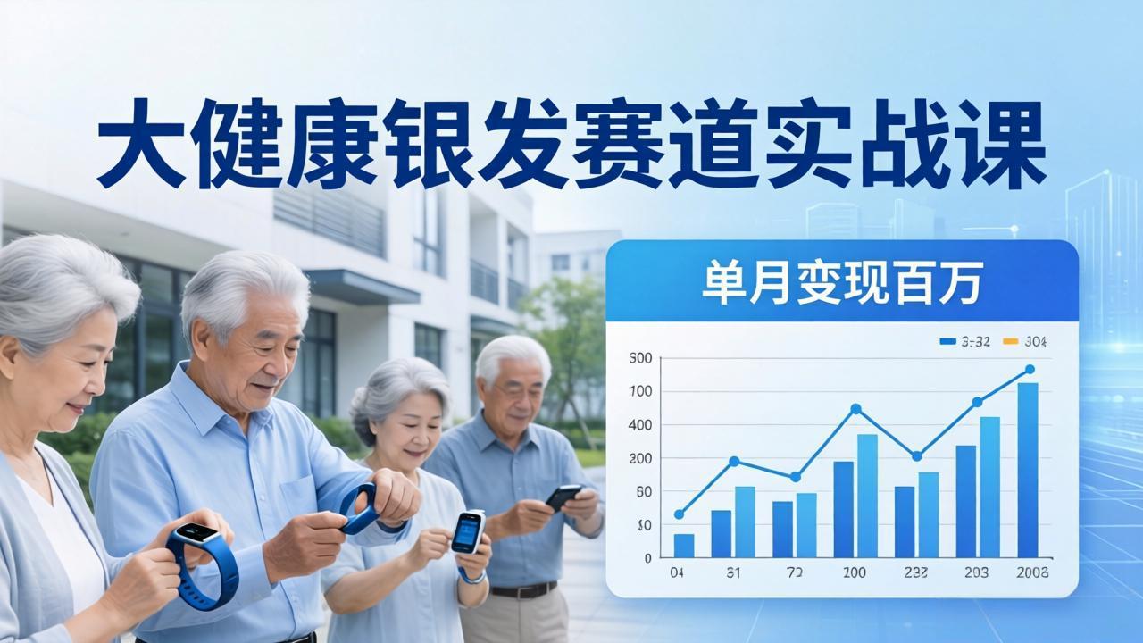大健康银发赛道实战课：拆解视频号线索型 IP 单月变现百万逻辑，教你精准获客高效变现-钱途社
