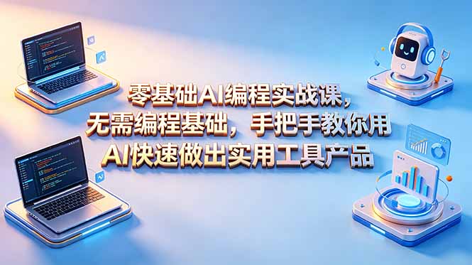 零基础AI编程实战课-更新,无需编程基础,手把手教你用AI快速做出实用工具产品-钱途社