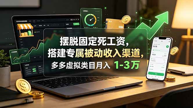 （19166期）摆脱固定死工资，搭建专属被动收入渠道，多多虚拟类目月入 1-3 万-钱途社