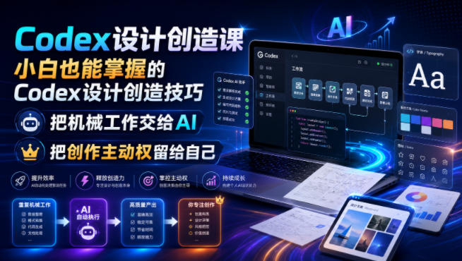 Codex设计创造课，小白也能掌握的Codex设计创造技巧，把机械工作交给AI，把创作主动权留给自己-钱途社