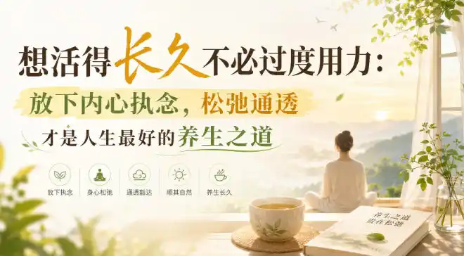 付费文章：想活得长久不必过度用力：放下内心执念，松弛通透才是人生最好的养生之道-钱途社