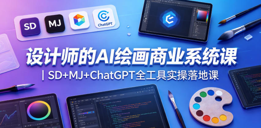 设计师的AI绘画商业系统课｜SD+MJ+ChatGPT全工具实操落地课-钱途社