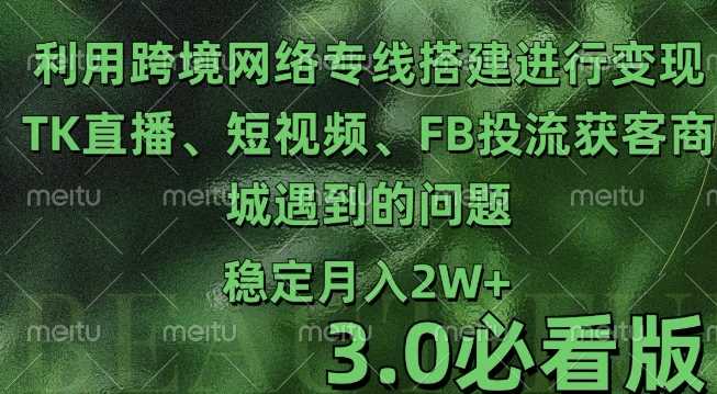 利用跨境电商网络及搭建TK直播、短视频、FB投流获客以及商城遇到的问题进行变现3.0必看版【揭秘】-钱途社