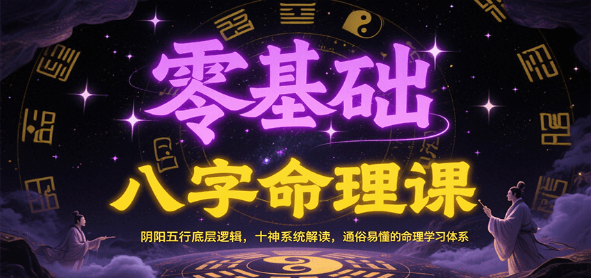 零基础八字命理课：阴阳五行底层逻辑，十神系统解读，通俗易懂的命理学习体系-钱途社