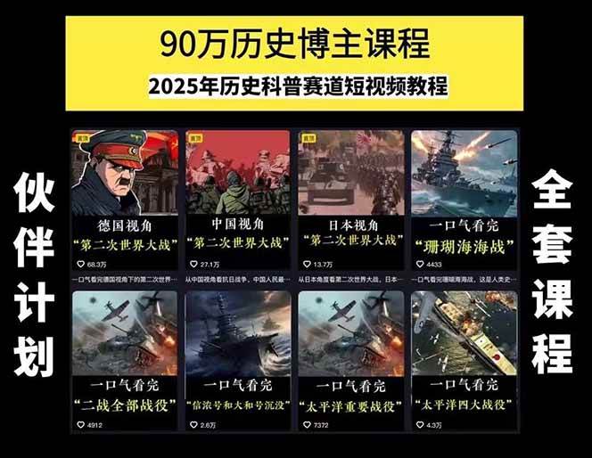 图片[1]-短视频历史赛道实战教程，手机电脑双端剪辑教程和账号运营指南与变现技巧-钱途社