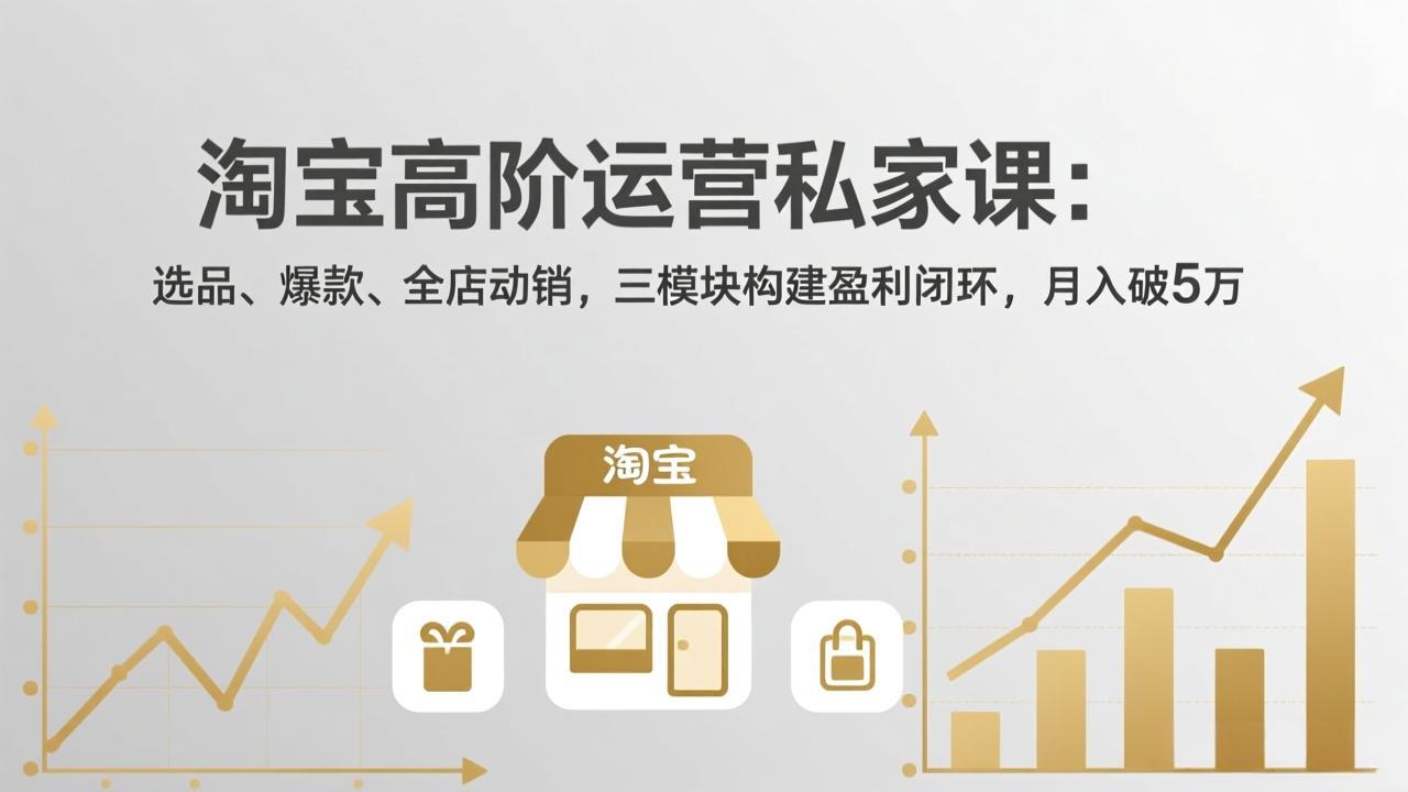 淘宝高阶运营私家课：选品、爆款、全店动销，三模块构建盈利闭环，月入破5万(更新26年2月-钱途社