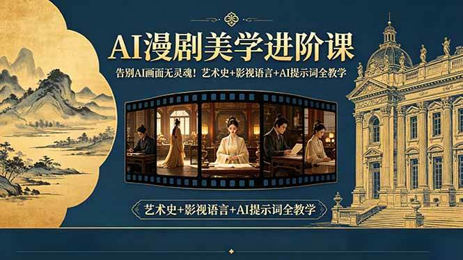 （18480期）告别AI画面无灵魂！AI漫剧美学进阶课，艺术史+影视语言+AI提示词全教学-钱途社