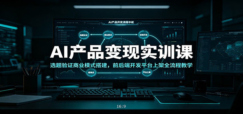 AI产品变现实训课：选题验证商业模式搭建，前后端开发平台上架全流程教学-钱途社