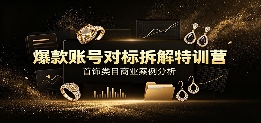 爆款账号对标拆解特训营：首饰类目商业案例分析，配套完整资料内容-钱途社