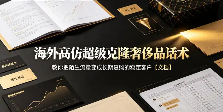 海外高仿超级克隆奢侈品话术，教你把陌生流量变成长期复购的稳定客户【文档】-钱途社
