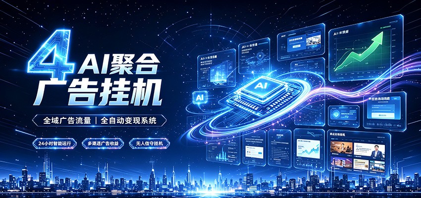 全域广告流量聚合，AI无人挂机稳赚佣金，打造长期稳定被动收入副业-钱途社