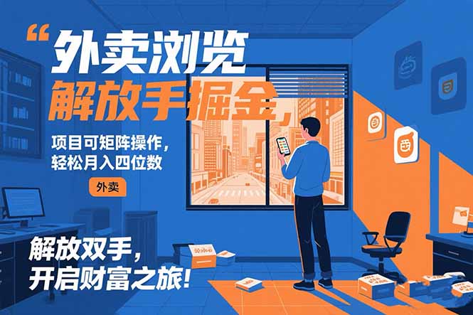 外卖浏览掘金项目 可矩阵操作 轻松日入500+-钱途社