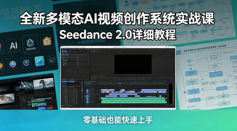 全新多模态AI视频创作系统实战课，Seedance 2.0详细教程，零基础也能快速上手-钱途社