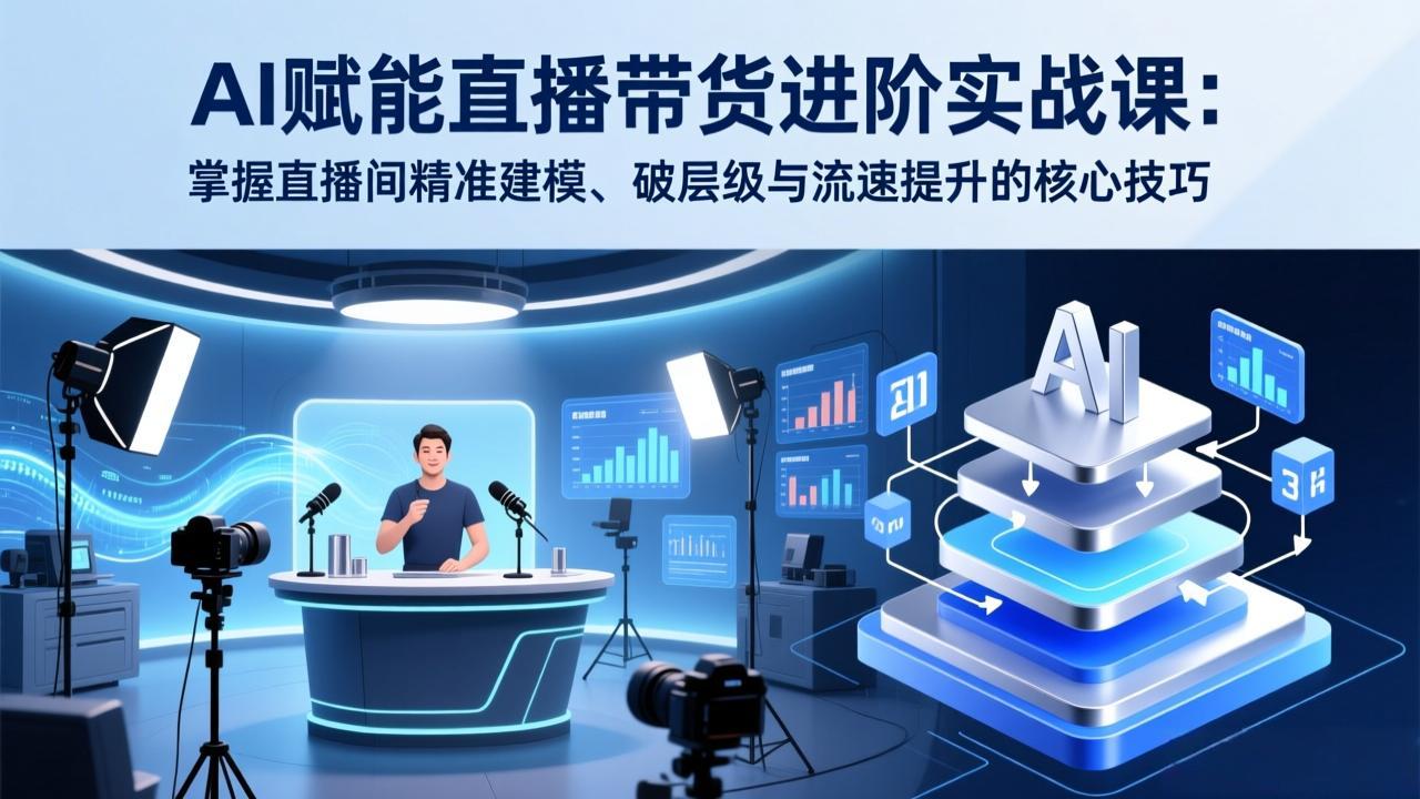AI赋能直播带货进阶实战课：掌握直播间精准建模、破层级与流速提升的核心技巧-钱途社